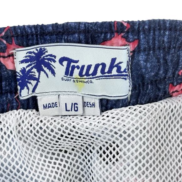 Trunks Surf & Swim Shorts Mens Large, Pockets, blue Flamingo/liner Quick Dry - Picture 5 of 8